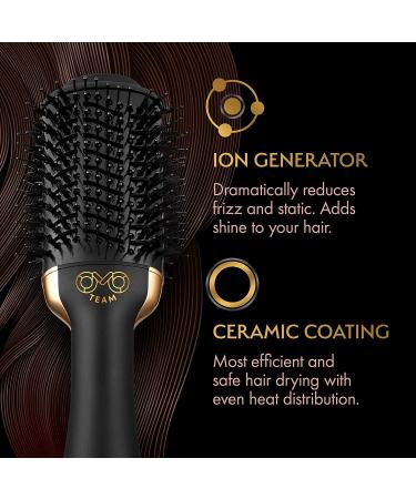Black Gold Professional Blowout Hair Dryer Brush - Hot Air Volumizer for Women | 75MM Oval Shape - Buy Online on GoSupps.com