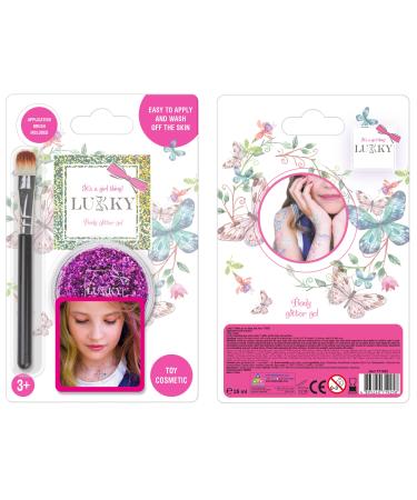 Lukky Lukky Glitter Body Gel with Brush (25 ml) (purple)