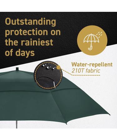 EEZ-Y Golf Umbrella 58-inch Double Canopy | Windproof & Heavy Duty | Oversized yet Compact Travel Umbrella - Dark Green - Buy Online on GoSupps.com