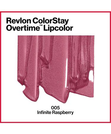 Revlon ColorStay Overtime Lipcolor in Pink Infinite Raspberry (005) - Dual Ended Liquid Lipstick with Clear Lip Gloss, Infused with Vitamin E - 0.07 Fl Oz - Buy Online on GoSupps.com