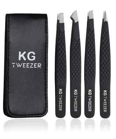 Eyebrow Tweezers Set  4 Pieces Professional Eyebrow Plucking Tweezers for Women and Men  Great Precision for Facial Hair  Splinter Blackhead and Ingrown Hair Removal - Buy Online on GoSupps.com