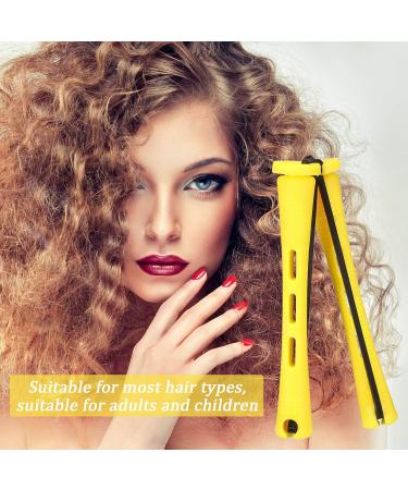 60 Yellow Permanent Hair Rods - Non-Slip Plastic Cold Wave Rollers with Rubber Tape (0.28 inches) - 1 Pack - Buy Online on GoSupps.com