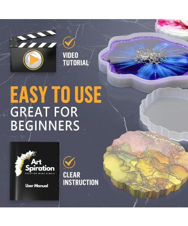 Artspiration Crystal Clear Epoxy Resin Kit 16 Oz - Beginner's Art Epoxy Kit with Mica Powder, Pigments, Silicon Molds, Crushed Glass - Ideal for Crafts & Casting Projects - Buy Online on GoSupps.com