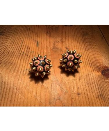 Handmade Wooden & Brass Hedgehog Balls | Acupressure Massage for Relaxation | Natural Stress Relief Tools | DBT Skills - Buy Online on GoSupps.com