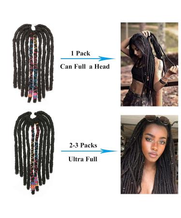 Sego 18 10 Strands Handmade Dreadlocks Braids - Synthetic Braiding Crochet Afro Hair Extensions in Natural Black & Honeyblond - 45cm - Buy Online on GoSupps.com