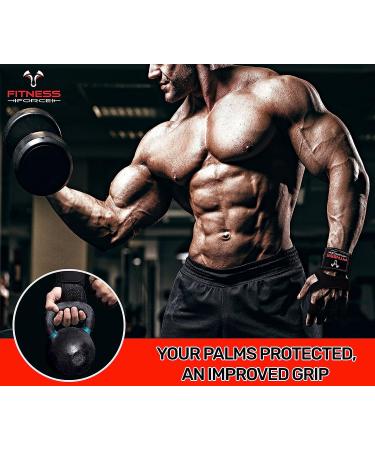 Fitness Force Ventilated Gym Gloves with Wrist Support for Men & Women - Ideal for Workouts, Weightlifting, Powerlifting - Large Black - Buy Online on GoSupps.com