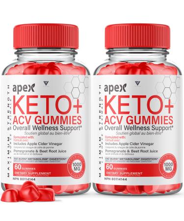 (2 Pack) Apex Keto ACV Gummies Apex Apple Cider Vinegar Canada Keto Health Lifestyle Supplement Gummy Suppl ment de Style de Vie Sain C tog ne au Vinaigre de Cidre de Pomme Apex (120 Gummies)