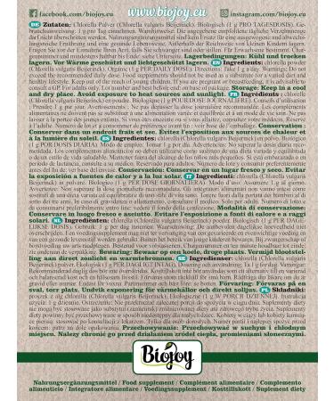  Biojoy Biojoy Organic Chlorella Powder (100 g) Natural and without additives (Chlorella vulgaris L.) - Buy Online on GoSupps.com