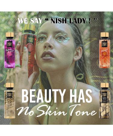 NishLady Fragrance Mist PEACEFUL 260 ml | VEGAN | CRUELTY FREE | Long Lasting Scent | Moisturising Body Mist - Buy Online on GoSupps.com