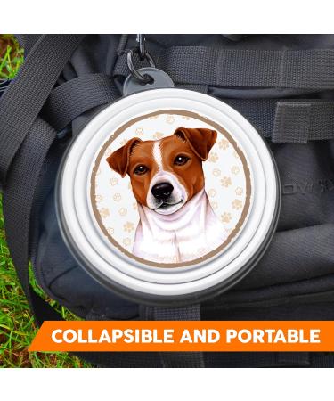 30. Jack Russell Terrier Portable Drinking Bowl & Food Bowl - Foldable with Carabiners for On-the-Go Pets - Buy Online on GoSupps.com