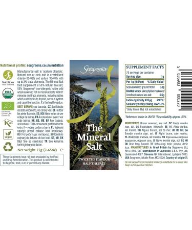 Seagreens Seaweed & Sea Salt Mineral Salt - 75g - Buy Online on GoSupps.com