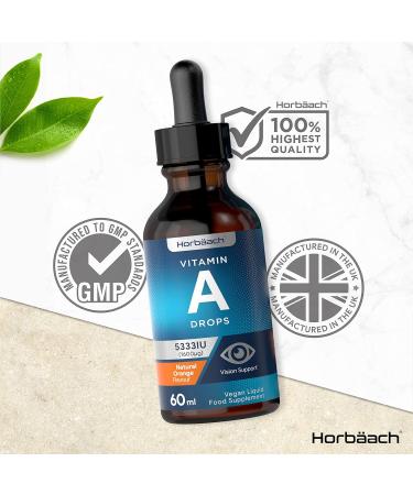 Vitamin A Drops 5333 IU | 60ml Vegan Liquid | High Strength Retinol Supplement - Buy Online on GoSupps.com