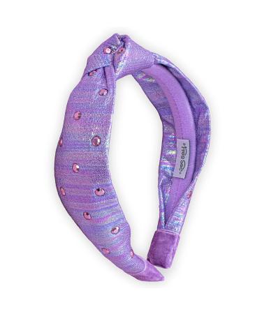 FROG SAC Knot Headband for Girls  Rhinestone Knotted Hair Bands for Kids  Sparkly Girl Head Band Hair Accessories (Purple)