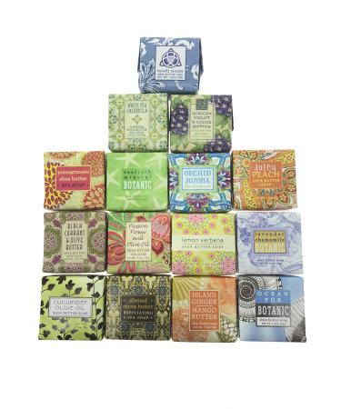 Soap Sampler Assorted 15 (1.9 oz Bar) Pack - Enriched with Shea Butter Essential Oils Natural Extracts (Custom Pack)