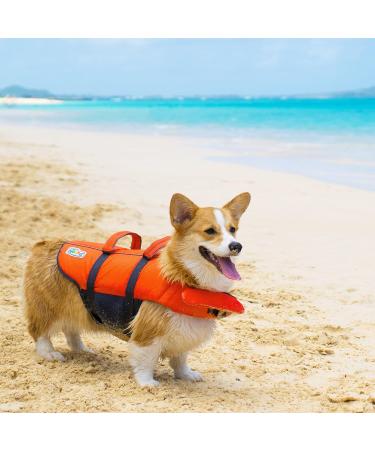 Kyjen Outward Hound Ripstop Life Jacket for Dogs - Adjustable Quick Release Design | Size L Orange - Ideal for Safe Water Adventures - Buy Online on GoSupps.com