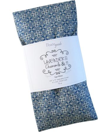 Aromatherapy Eye Pillow - Organic Lavender & Chamomile | Soothing Relief for Headaches & Sleep | Removable Cotton Cover - Blue Tiger Leopard Design - Buy Online on GoSupps.com