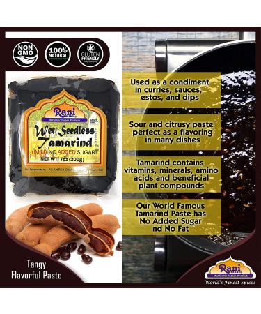 Rani Tamarind Wet Seedless Block 7oz - All Natural, Vegan, Gluten Free - Indian Origin - Buy Online on GoSupps.com