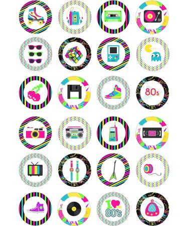 80s 80's 1980's 1980 1980s Eighties 23 edible PRE CUT style kids childrens party decorations Wafer Paper Cupcake Fairy Cake Toppers - Buy Online on GoSupps.com