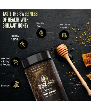 Black Lotus Pure Shilajit Resin Raw Honey Liquid Tincture 150ml 100% Pure Natural Shilajit for Men & Women Amino Acids 175mg Fulvic Acid 85 Ionic Trace Minerals For Immune Support Focus Energy - Buy Online on GoSupps.com