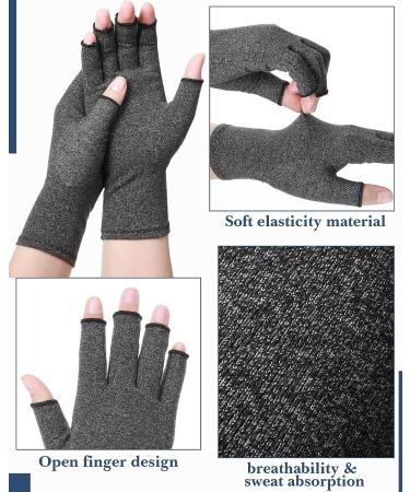 Satinior 5 Pairs Arthritis Compression Gloves - Fingerless Joint Relief Gloves for Daily Work - Large (Black/Gray/Beige/Pink/Purple) - Buy Online on GoSupps.com