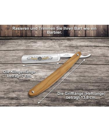 Professional German Razor Set | Solingen Beard Knife & Trimming Kit in Pine & Olive Wood - Premium Men's Grooming - Buy Online on GoSupps.com