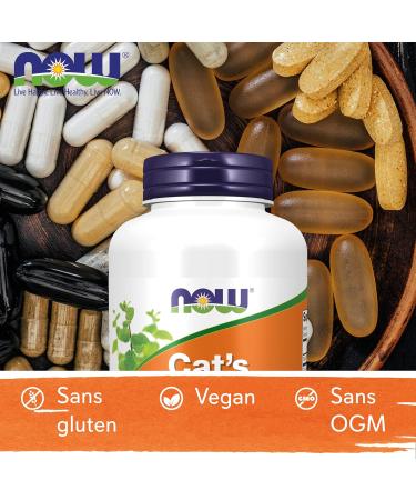 Now Foods Cat's Claw 500 mg 250 Vegetable Capsules Lab Tested Vegetarian Gluten Free Soy Free Vegetarian - Buy Online on GoSupps.com