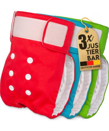 Dog is K nig dog diapers for bitches 3 pcs Suction -strong rigidity pants for bitches 3 -way adjustable for fixed seat - environmentally friendly dog diapers with heat & incontinence red |Blue |Green L (50 - 65cm) - Buy Online on GoSupps.com