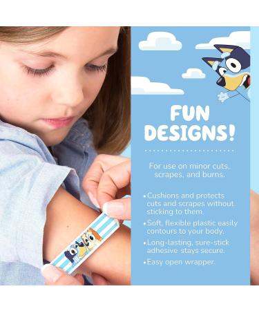 Bluey Kids Bandages - 100 CT Assorted Sizes | Flexible Adhesive Perfect for Minor Cuts & Scrapes | Great Gift & Stocking Stuffer - Buy Online on GoSupps.com