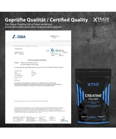 100% Pure Vegan Creatine Monohydrate Powder 500g - Natural Supplement for Weight Training Bodybuilding & Fitness - Made in Germany - Buy Online on GoSupps.com