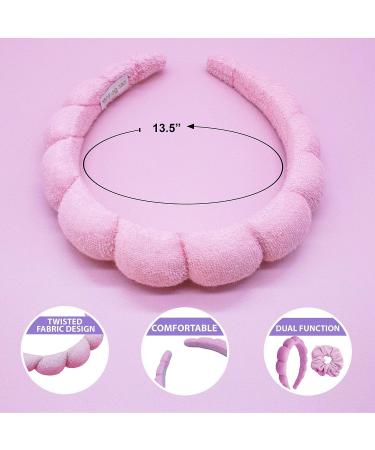 TNZLTDW Black Headband for Women with 4 Powder Puffs - Spa Headband for Skincare and Makeup | Non-Slip Skin Care Tool - Buy Online on GoSupps.com