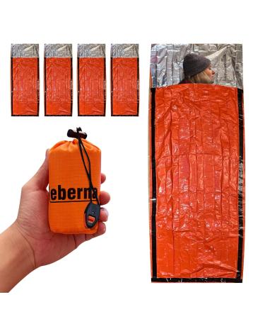 Emergency Bivy Sack Bivy Bag - Emergency Sleeping Bags 4 Pack Mylar Survival Sleeping Bag Emergency Bivvy Sack Waterproof Lightweight Foil Military Patriot Compact Gear Blanket Thermal Escape Camping 2 Boxes (4 Sleeping Bags)