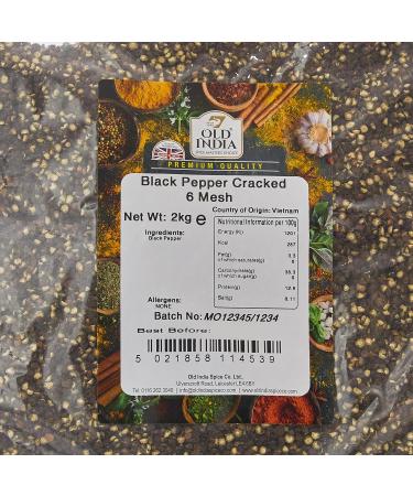 Old India Black Pepper Cracked 6 Mesh - 2kg (Pack of 1) | Premium Quality Spice - Buy Online on GoSupps.com