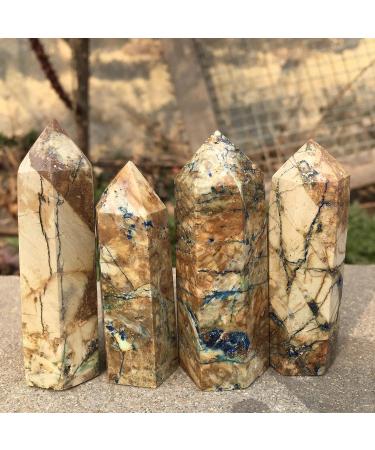 Natural Raw Azurite Quartz Point Decorative Geological Tower Gemstones and Crystals Minerals Decoration Full of Texture 1pcs - Buy Online on GoSupps.com