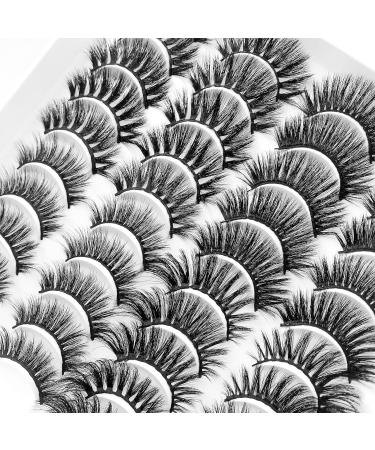 IFLOVEDEKD 20 Pairs Long 3D Mink Reusable Strip Lashes - 4 Styles, Handmade & Fluffy for Dramatic Eyes | Soft & Thick False Eyelashes Multipack - Buy Online on GoSupps.com