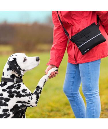 Twive Treats for Dogs - One-Handed Snap Lock Food Bags with Removable Inner Pocket | Dog Training Feed Bag with Carabiner - Black - Buy Online on GoSupps.com