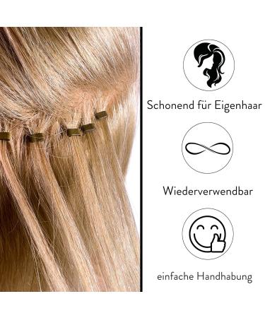 Hair2Heart Microring Silicone for Real Hair Extensions - Gentle Fastening - #6 Light Brown - 100 Pieces of 1g I-Tips & Loops - Buy Online on GoSupps.com