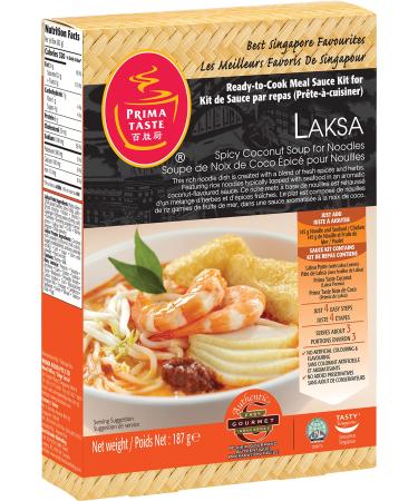 Prima Taste Laksa Noodle Dish with Spicy Coconut Soup Ready to Cook Sauce Kit 8 boxes