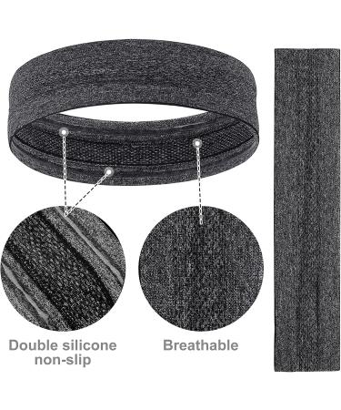 VSIOPY 4-Piece Non-Slip Sports Headbands for Men | Moisture-Wicking Hair Bands for Jogging Yoga Cycling & Fitness | 2 Black & 2 Gray - Buy Online on GoSupps.com