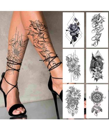24 Sheets Cool Super Large Full Arm Temporary Tattoo Sleeve for Men & Women - Flower, Eagle, Compass, Tribal Tiger - 16 Sheets Thigh Adults Tatoo - FANRUI - Buy Online on GoSupps.com