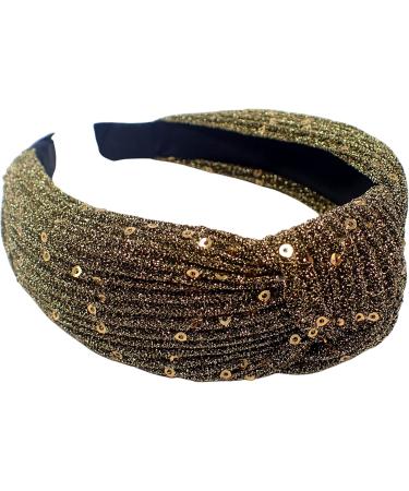 Topkids Accessories Lurex Sequin Knot Alice Bands Adult Women Hair Accessories for Women Hair Bands for Women Thick Headband Womens Headbands Head Bands Adult Women Wide Headbands (Gold) - Buy Online on GoSupps.com