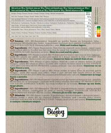  Biojoy Biojoy Organic Banana Powder (1 kg) ideal for milk and shakes additive-free - Buy Online on GoSupps.com