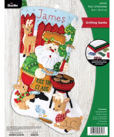 Bucilla Hugs, Felt Applique Christmas Stocking Kit, 18