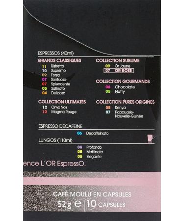 L'OR ESPRESSO Sublime Or Rose 10 capsules compatible with Nespresso coffee machines - Pack of 4 (40 capsules) - Buy Online on GoSupps.com