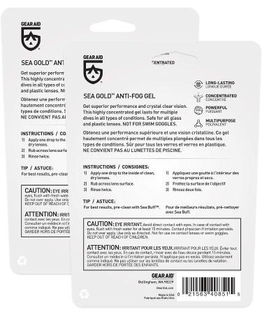 Gear Aid Sea Gold Anti-fog Gel Coating for SCUBA Dive Masks 1.25 oz - 2 Pack | Dive Mask Defogger - Buy Online on GoSupps.com