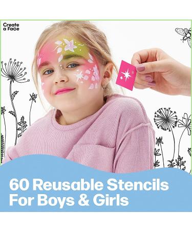 Face Painting Kit for Kids - 16 Water Based Colors with Stencils, Brushes, Glitter, Sponges & Hairchalks - Includes Tutorials & Hypoallergenic Book - Ideal for Toddlers, Teens & Adults - Buy Online on GoSupps.com