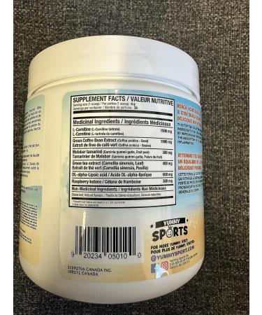 Yummy Sports Beach Ready Fat Burner Supplement - Stimulant Free Pre Workout Powder For Men & Women - Promote Weight Loss Improves Metabolism - 180g 30 Serving - Sour Grape - Buy Online on GoSupps.com