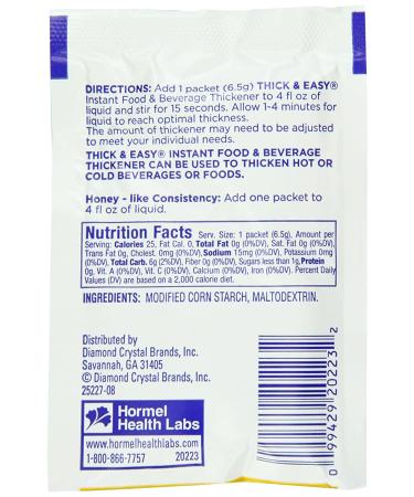 Hormel Thick & Easy Instant Food Thickener, Honey Consistency, 0.23 oz (Pack of 100) - Buy Online on GoSupps.com