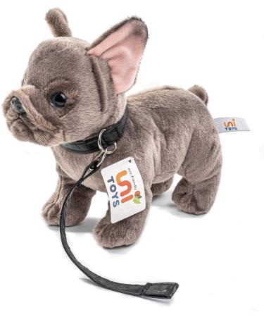 Buy Uni-Toys Gray French Bulldog Plush Toy with Leash - 26 cm Cuddly Dog - Perfect Gift for Dog Lovers - Buy Online on GoSupps.com
