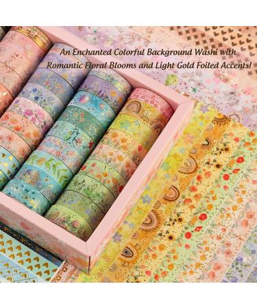 Gold Foil Flower Washi Tape Set - 50 Rolls Decorative Adhesive Tape for Scrapbooking and Journaling - Buy Online on GoSupps.com