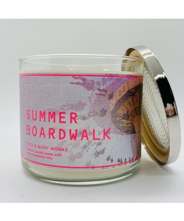 Shop Bath & Body Works White Barn 3-Wick Candle with Essential Oils - Summer Boardwalk 14.5 oz | International Shipping Available - Buy Online on GoSupps.com